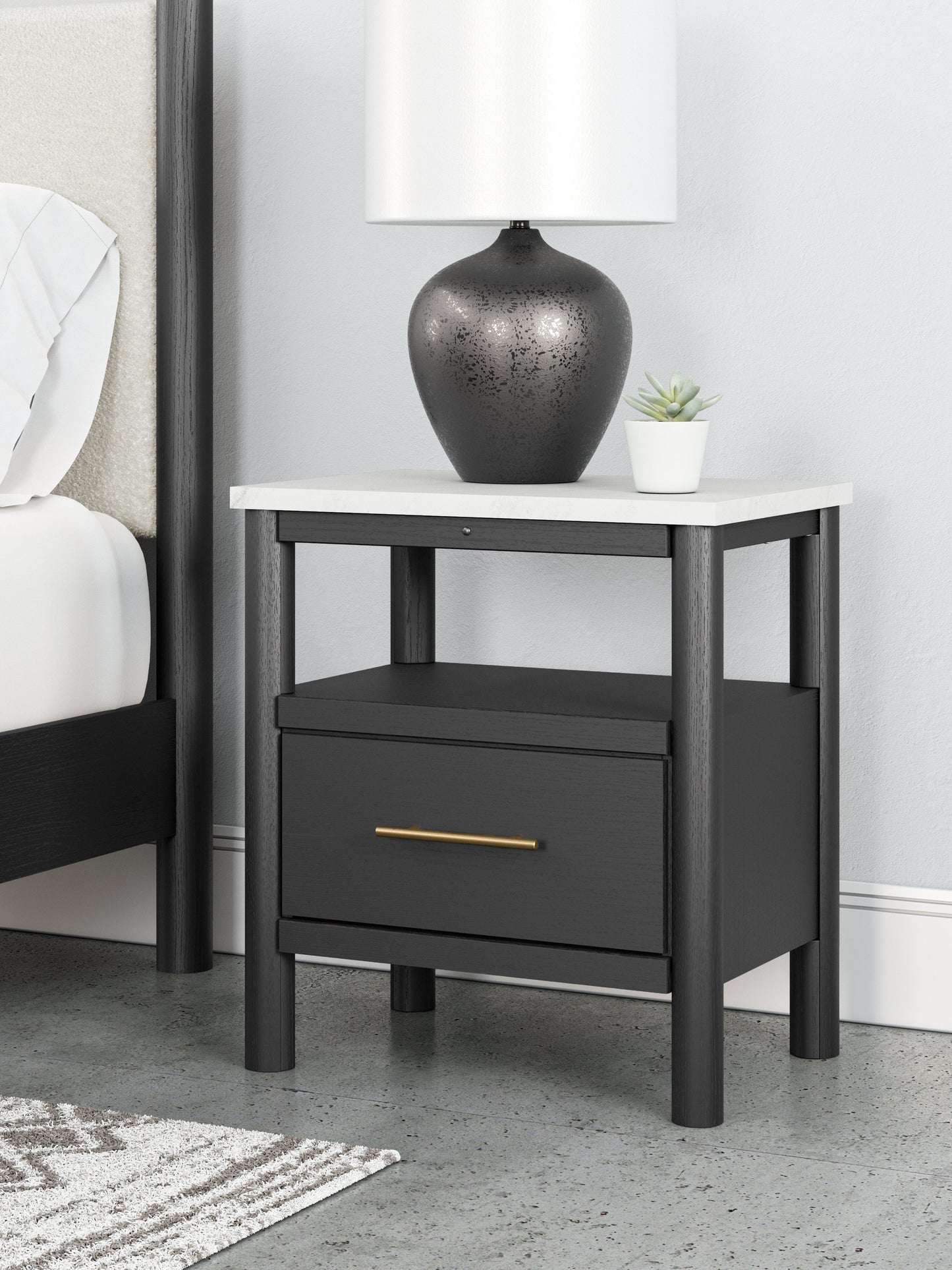 Cadmori Black/White Nightstand