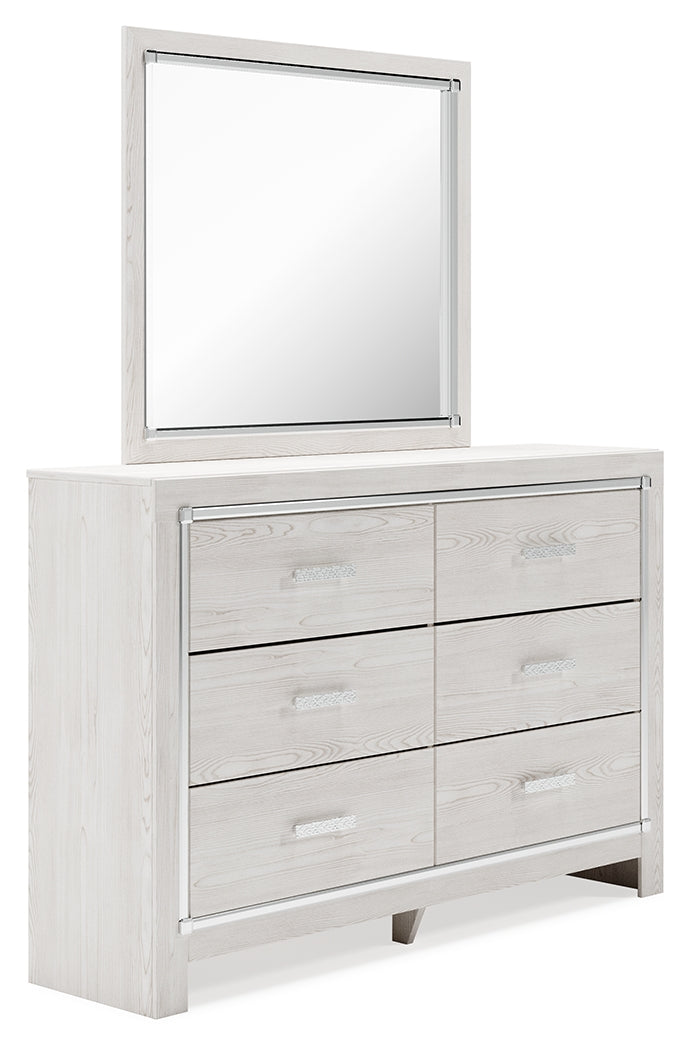 Altyra White Queen Storage Bedroom Set with Dresser, Mirror, Chest and Nightstand