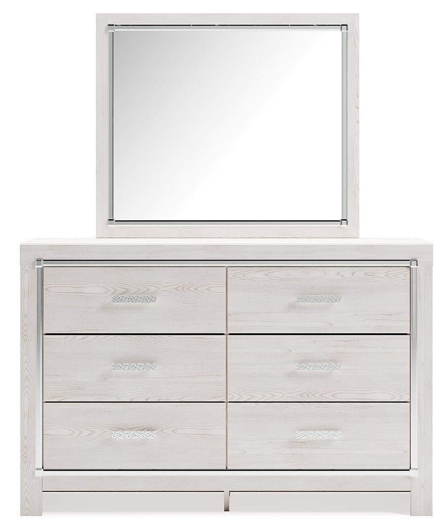 Altyra White Queen Storage Bedroom Set with Dresser, Mirror, Chest and Nightstand