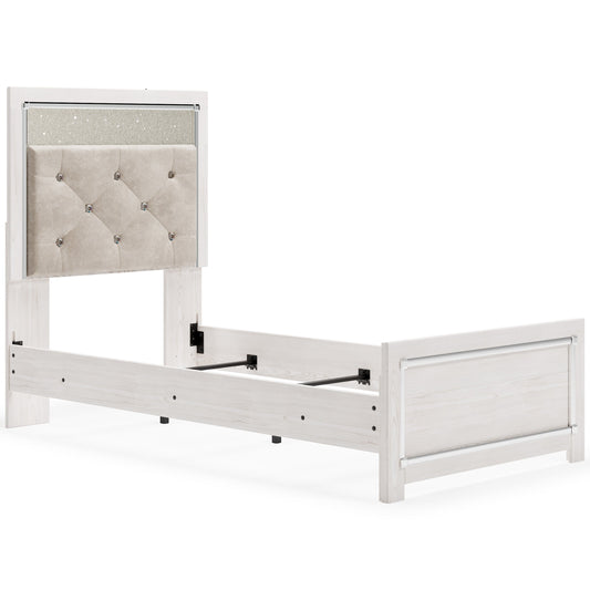 Altyra White Twin Upholstered Panel Headboard