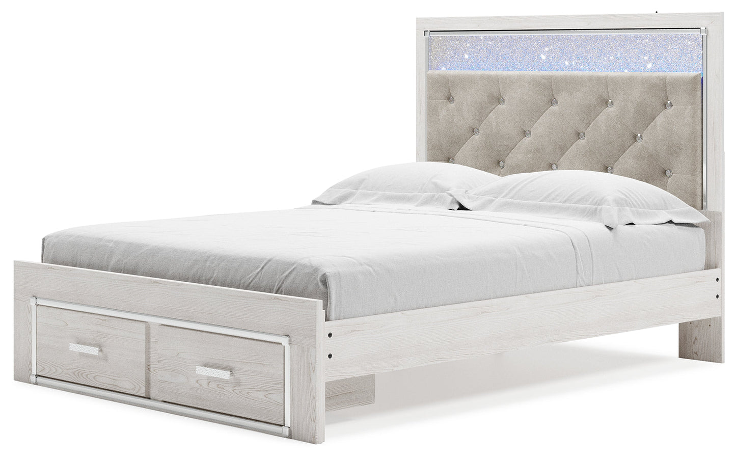 Altyra White Queen Storage Bedroom Set with Dresser, Mirror, Chest and Nightstand