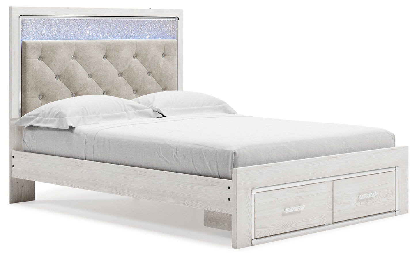 Altyra White Queen Storage Bedroom Set with Dresser, Mirror, Chest and Nightstand