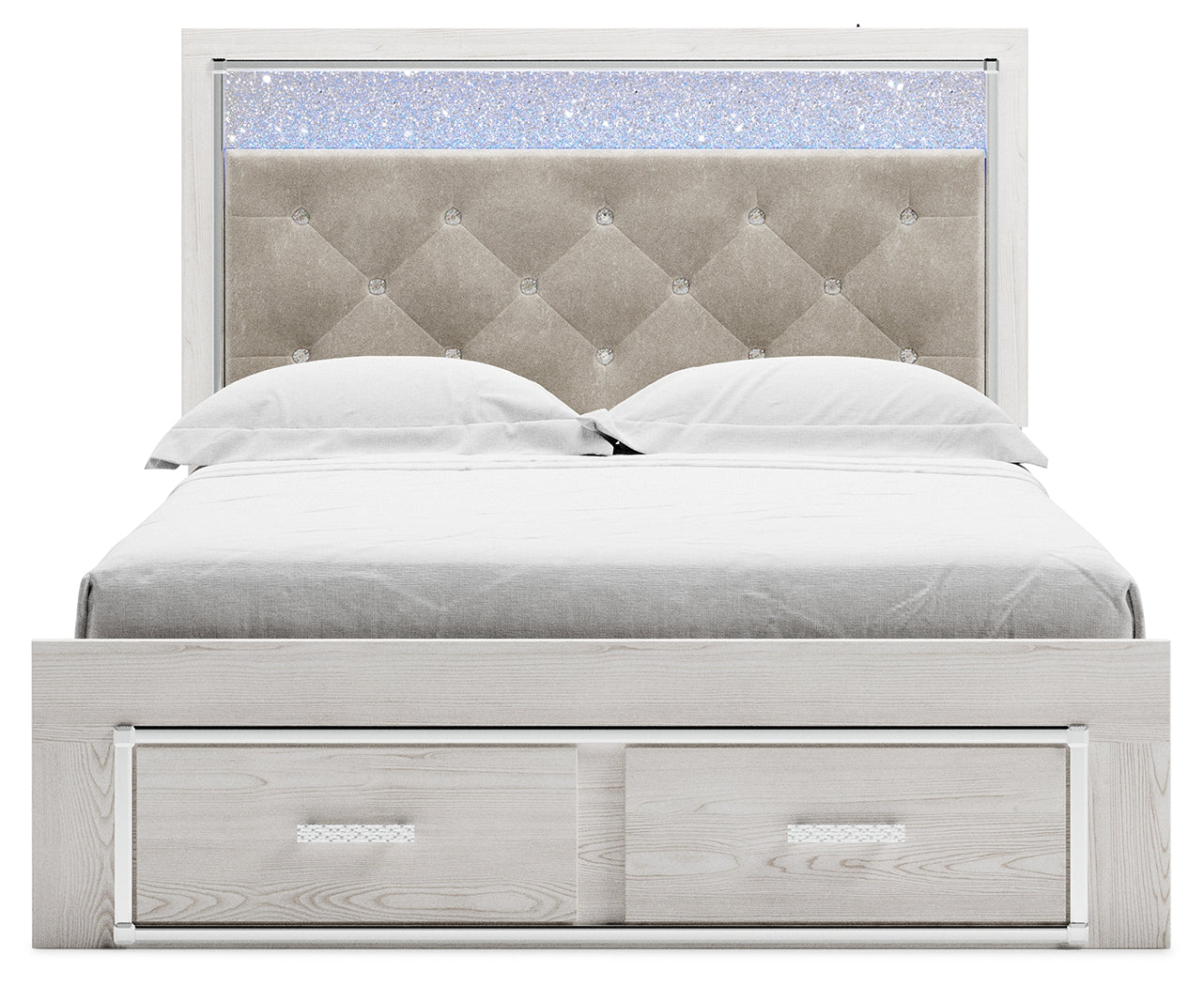 Altyra White Queen Storage Bedroom Set with Dresser, Mirror, Chest and Nightstand