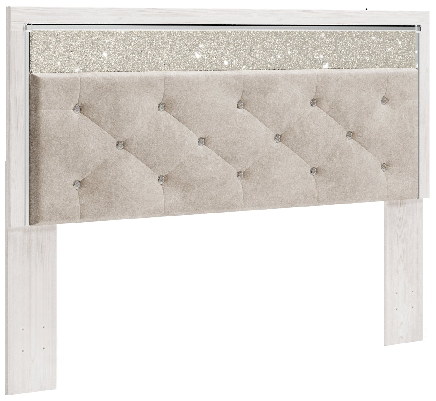 Altyra White King/California King Upholstered Panel Headboard