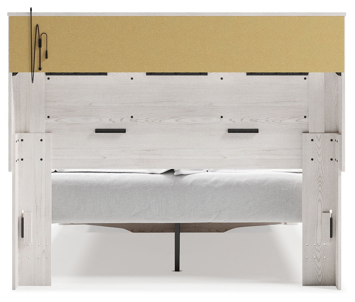 Altyra White Queen Panel Storage Bedroom Set with Dresser, Mirror and Nightstand