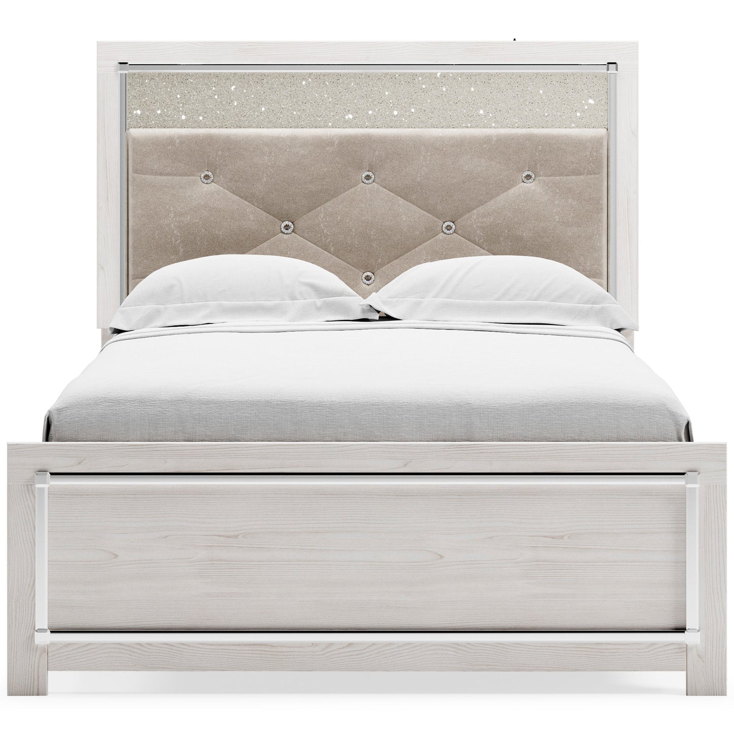 Altyra White Full Upholstered Panel Headboard