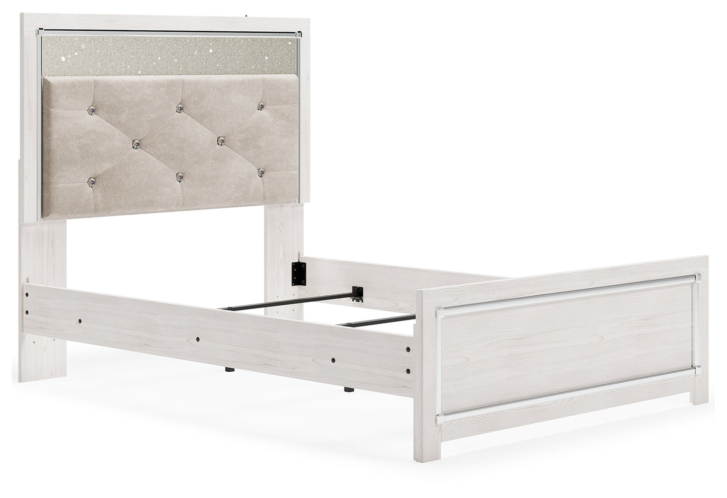 Altyra White Full Panel Bedroom Set with Dresser, Mirror and Nightstand