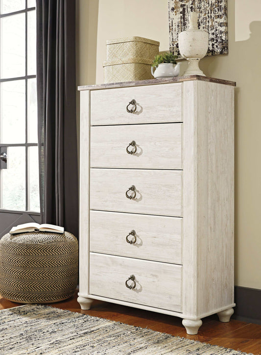 Willowton Whitewash Chest of Drawers