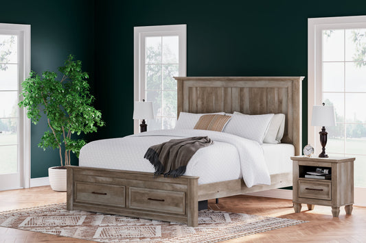 Yarbeck Sand King Panel Bed with Storage