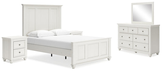 Grantoni Queen Panel Bedroom Set with Dresser, Mirror and 2 Nightstands