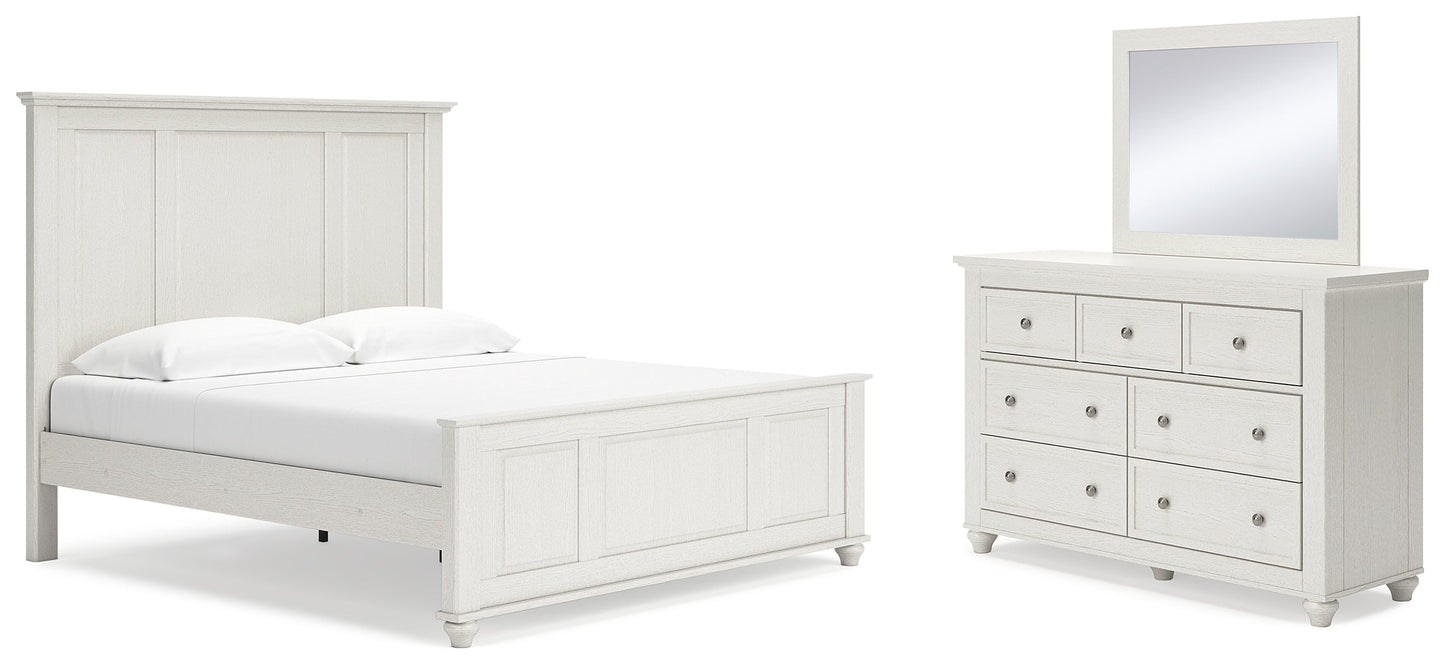 Grantoni King Panel Bedroom Set with Dresser and Mirror