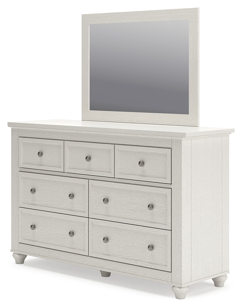 Grantoni King Panel Bedroom Set with Dresser and Mirror