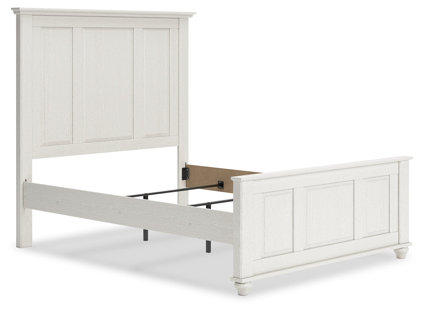 Grantoni White Queen Panel Bedroom Set with Dresser and Mirror