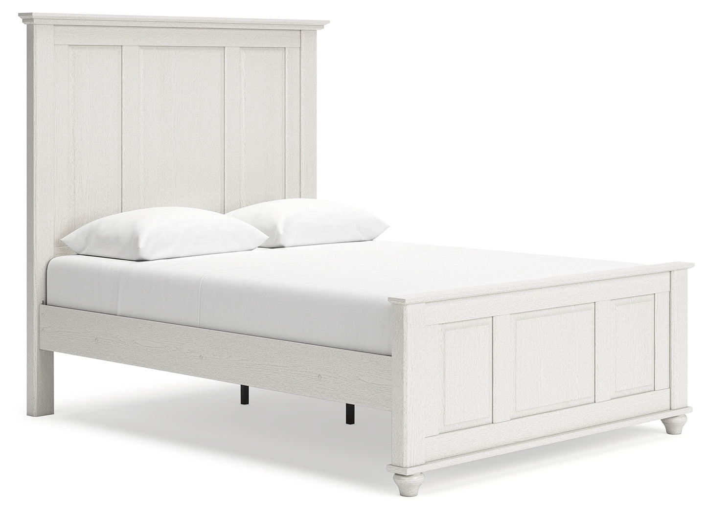 Grantoni White Queen Panel Bedroom Set with Dresser and Mirror