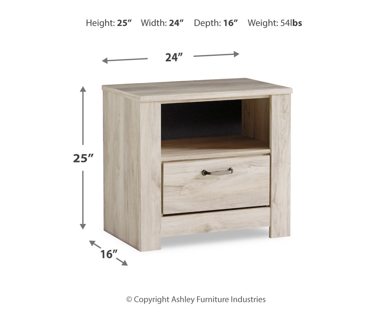 Bellaby Whitewash King Crossbuck Panel Bedroom Set with Dresser, Mirror, and Nightstand