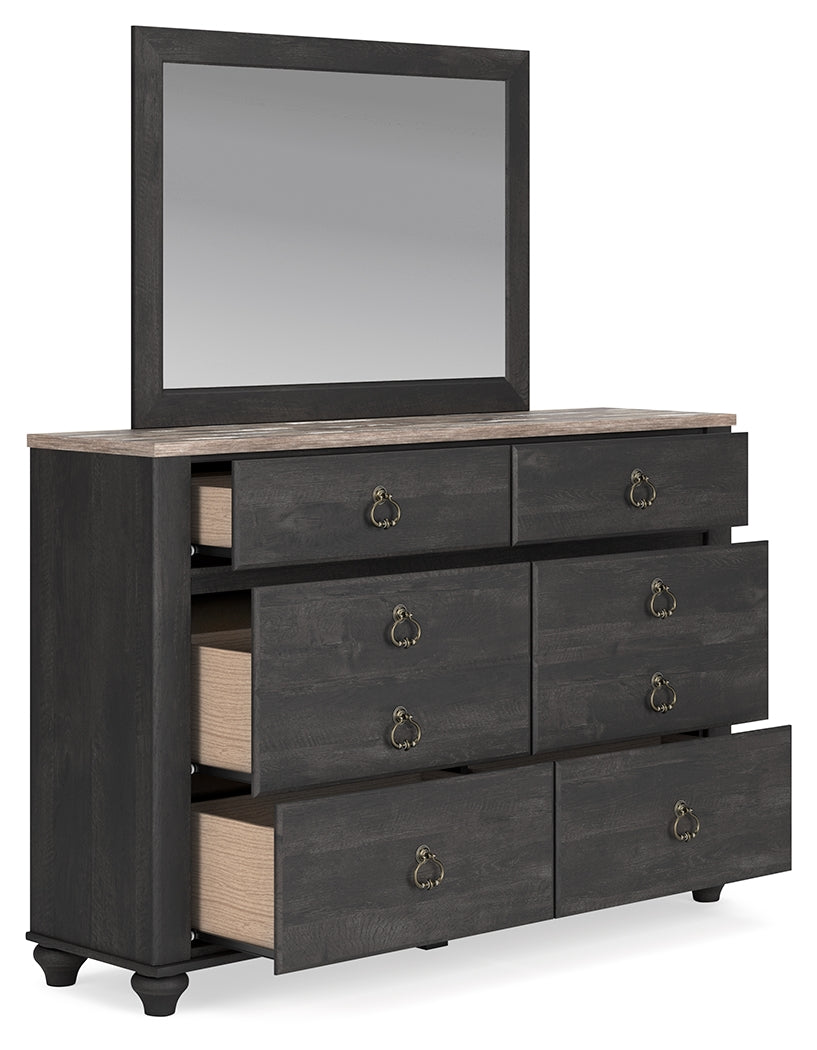 Nanforth King/California King Panel Headboard, Dresser and Mirror