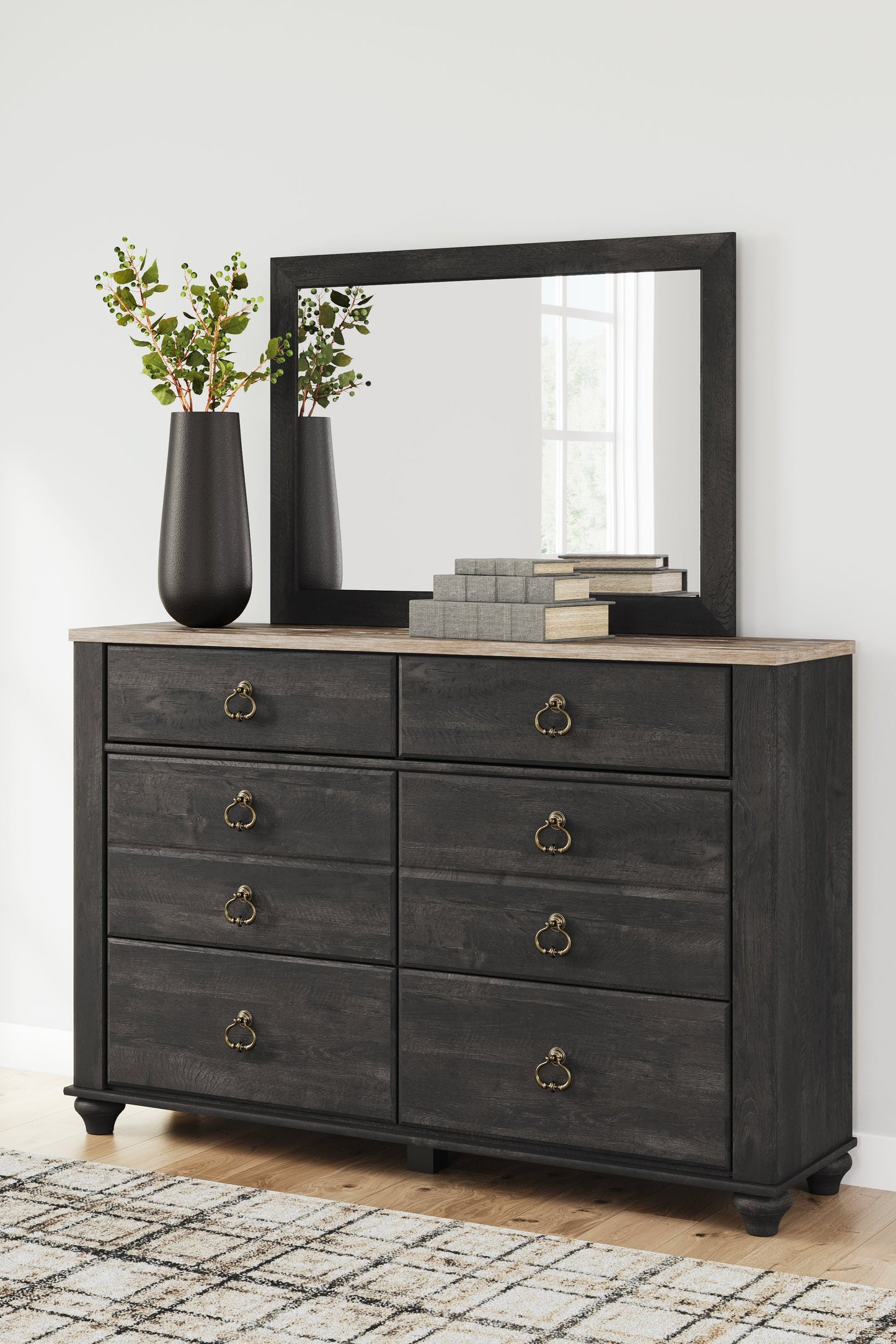 Nanforth King/California King Panel Headboard, Dresser and Mirror