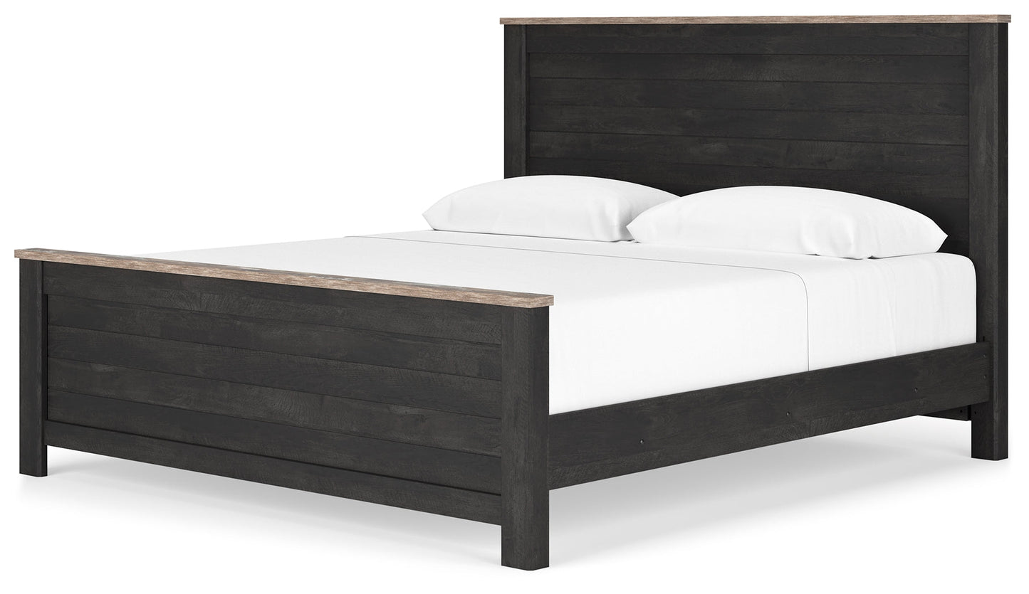 Nanforth Two-tone King Panel Bed