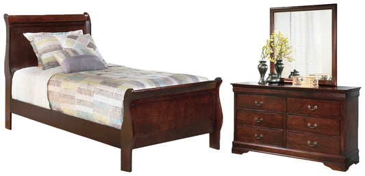 Alisdair Twin Sleigh Bedroom Set with Dresser and Mirror