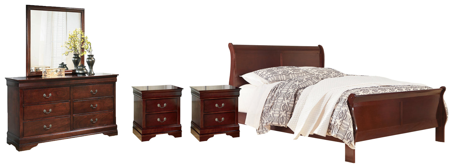 Alisdair Queen Sleigh Bedroom Set with Dresser, Mirror, Chest and 2 Nightstands