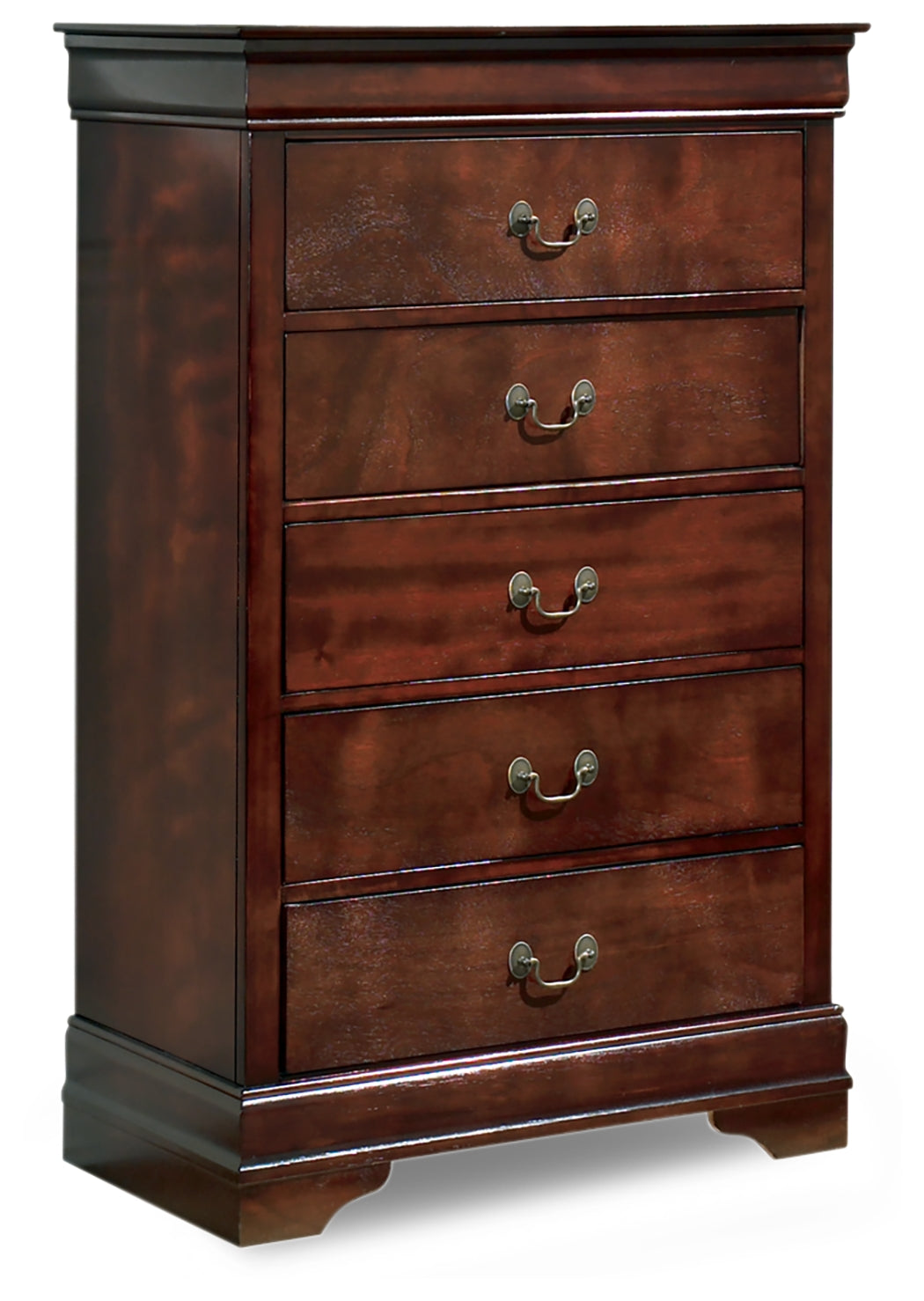 Alisdair Reddish Brown Full Sleigh Bedroom Set with Dresser, Mirror, Chest and Nightstand