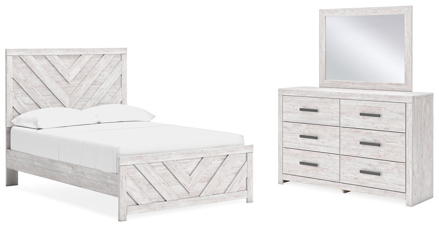 Cayboni Full Panel Bedroom Set with Dresser and Mirror