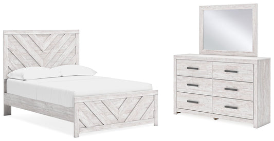 Cayboni Full Panel Bedroom Set with Dresser and Mirror