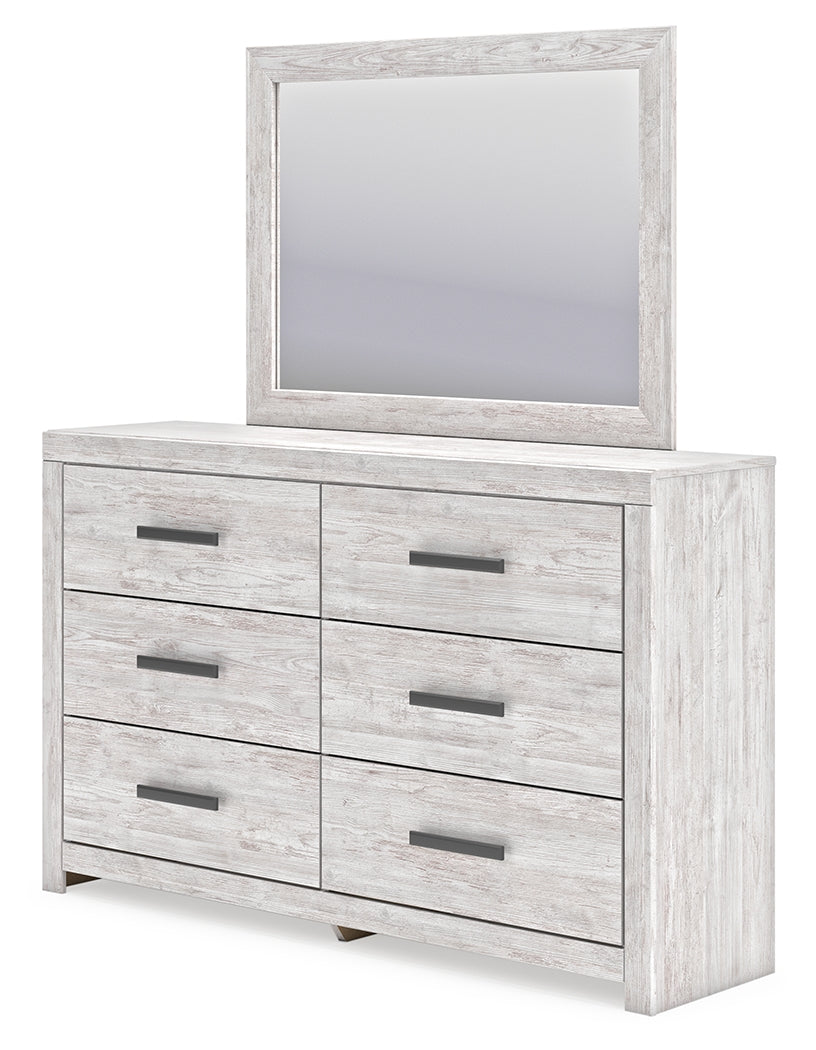 Cayboni Whitewash Dresser and Mirror