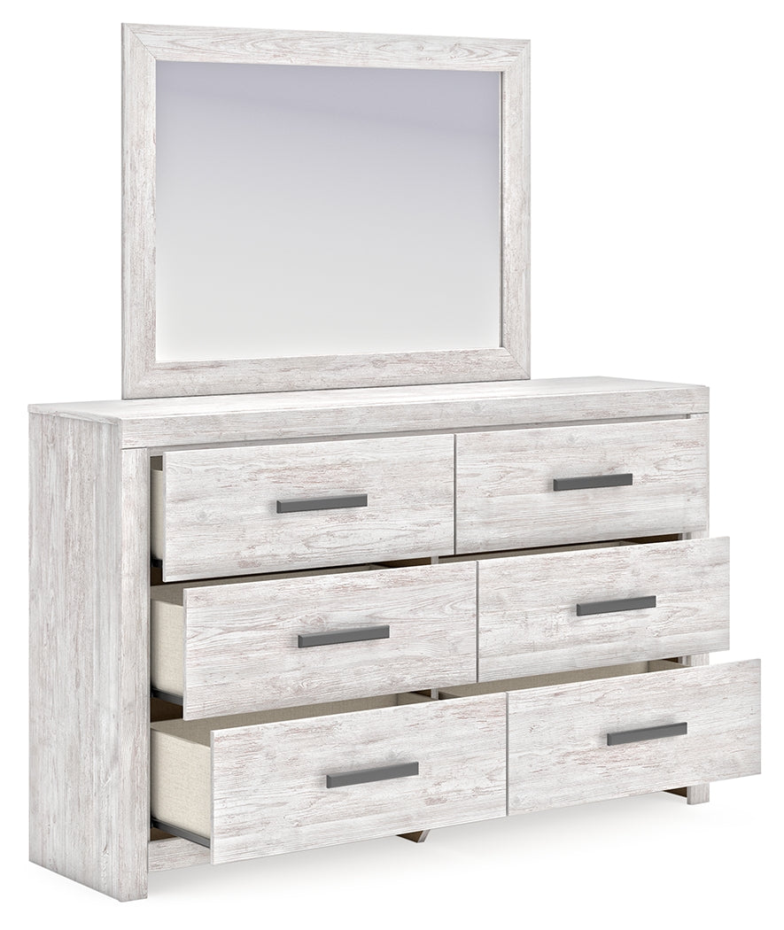 Cayboni Whitewash Dresser and Mirror