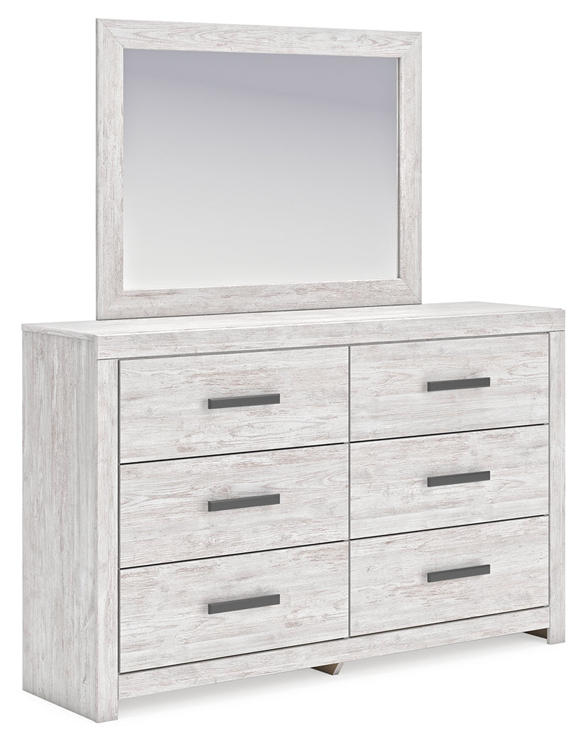 Cayboni Whitewash Dresser and Mirror