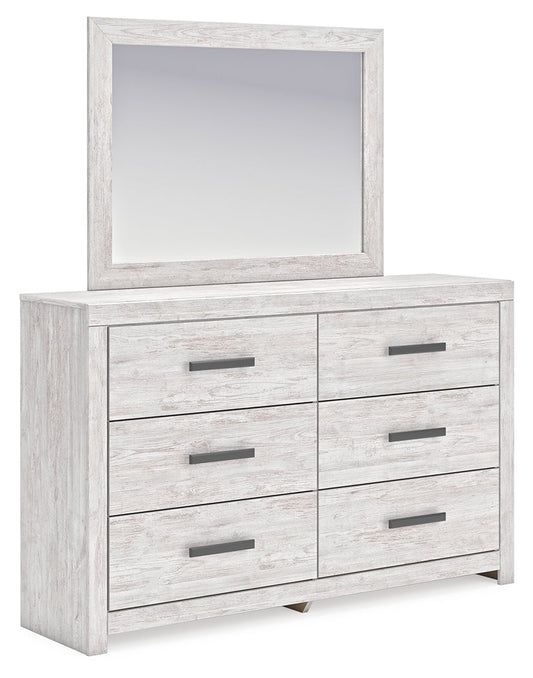 Cayboni Whitewash Dresser and Mirror