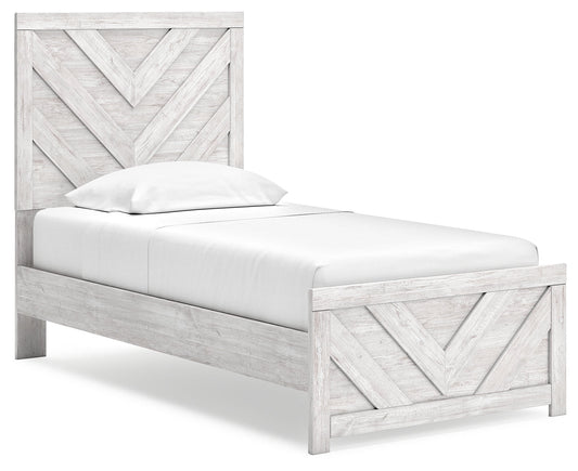 Cayboni Whitewash Twin Panel Bed