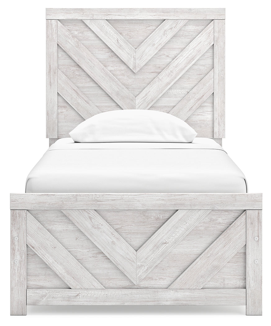 Cayboni Whitewash Twin Panel Bed