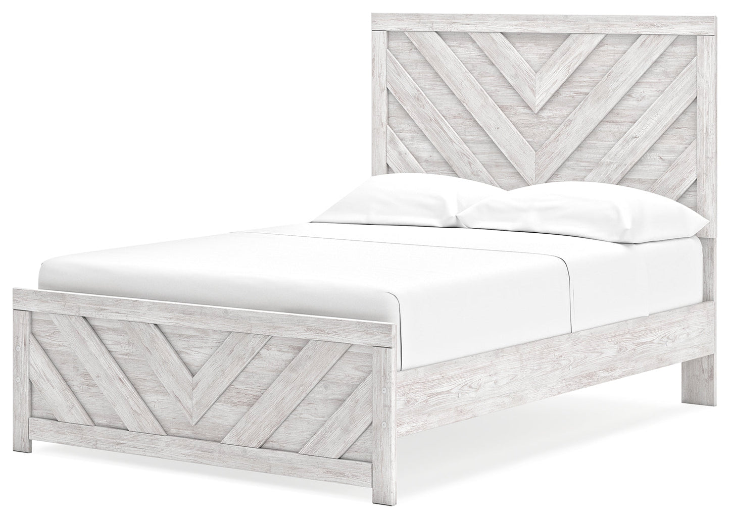 Cayboni Whitewash Full Panel Bed