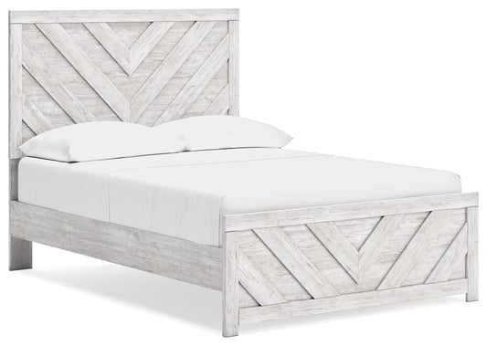 Cayboni Whitewash Full Panel Bed