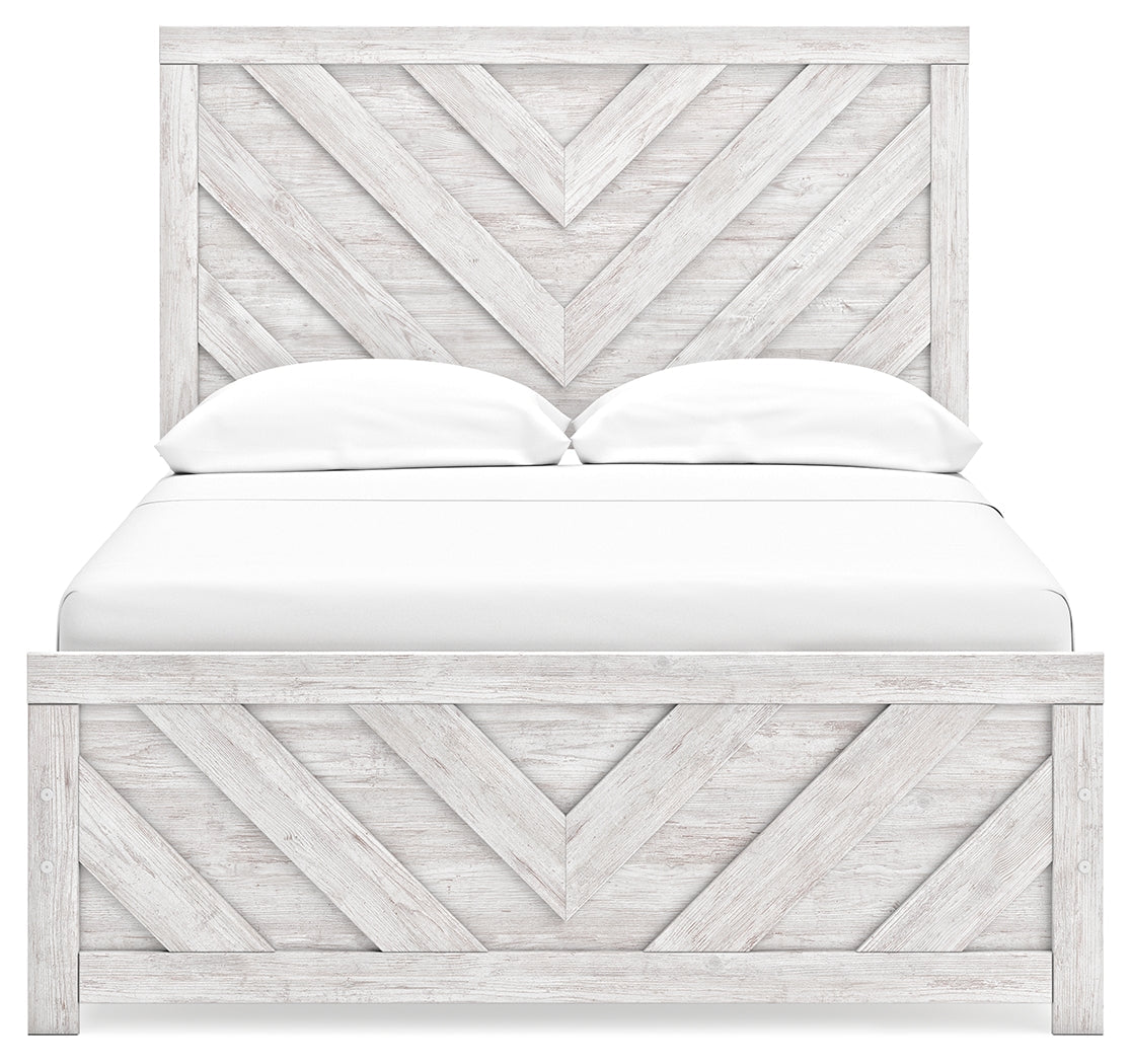 Cayboni Whitewash Full Panel Bed