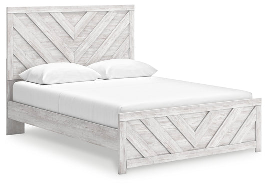 Cayboni Whitewash Queen Panel Bed