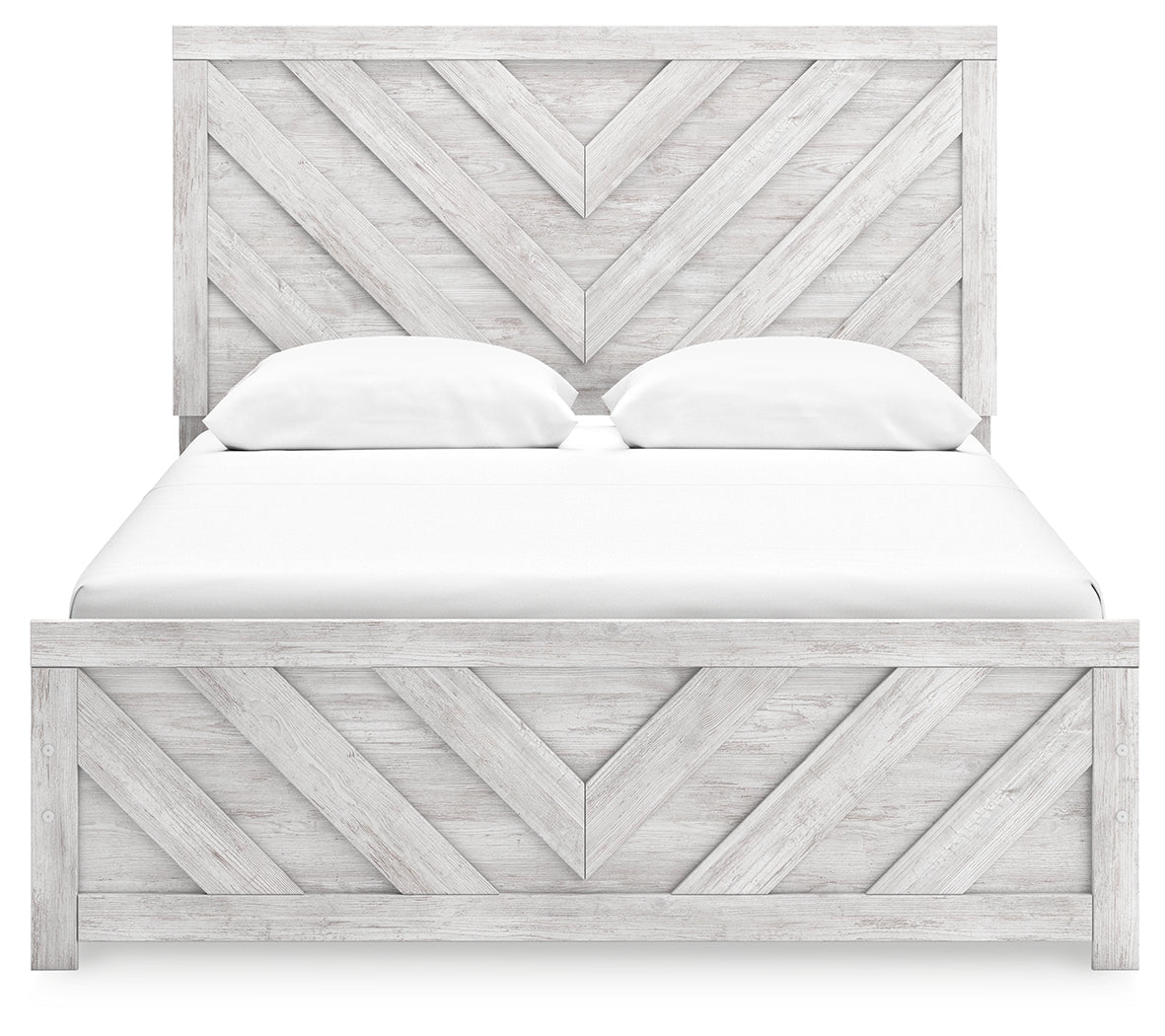 Cayboni Whitewash Queen Panel Bed