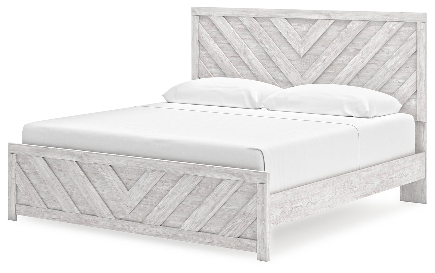 Cayboni Whitewash King Panel Bed