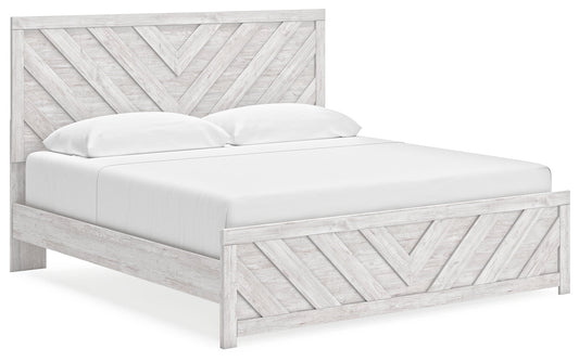 Cayboni Whitewash King Panel Bed