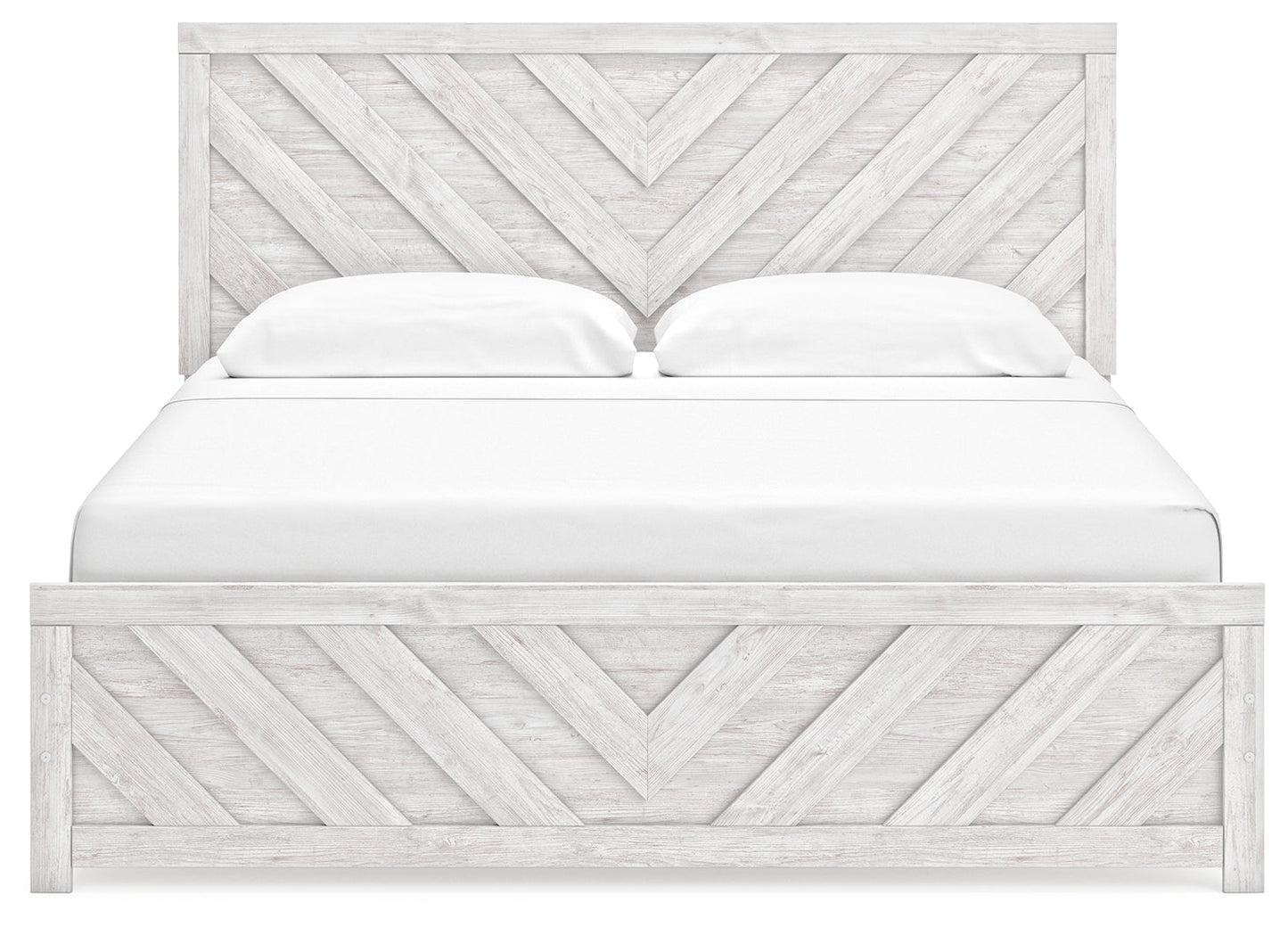 Cayboni Whitewash King Panel Bed