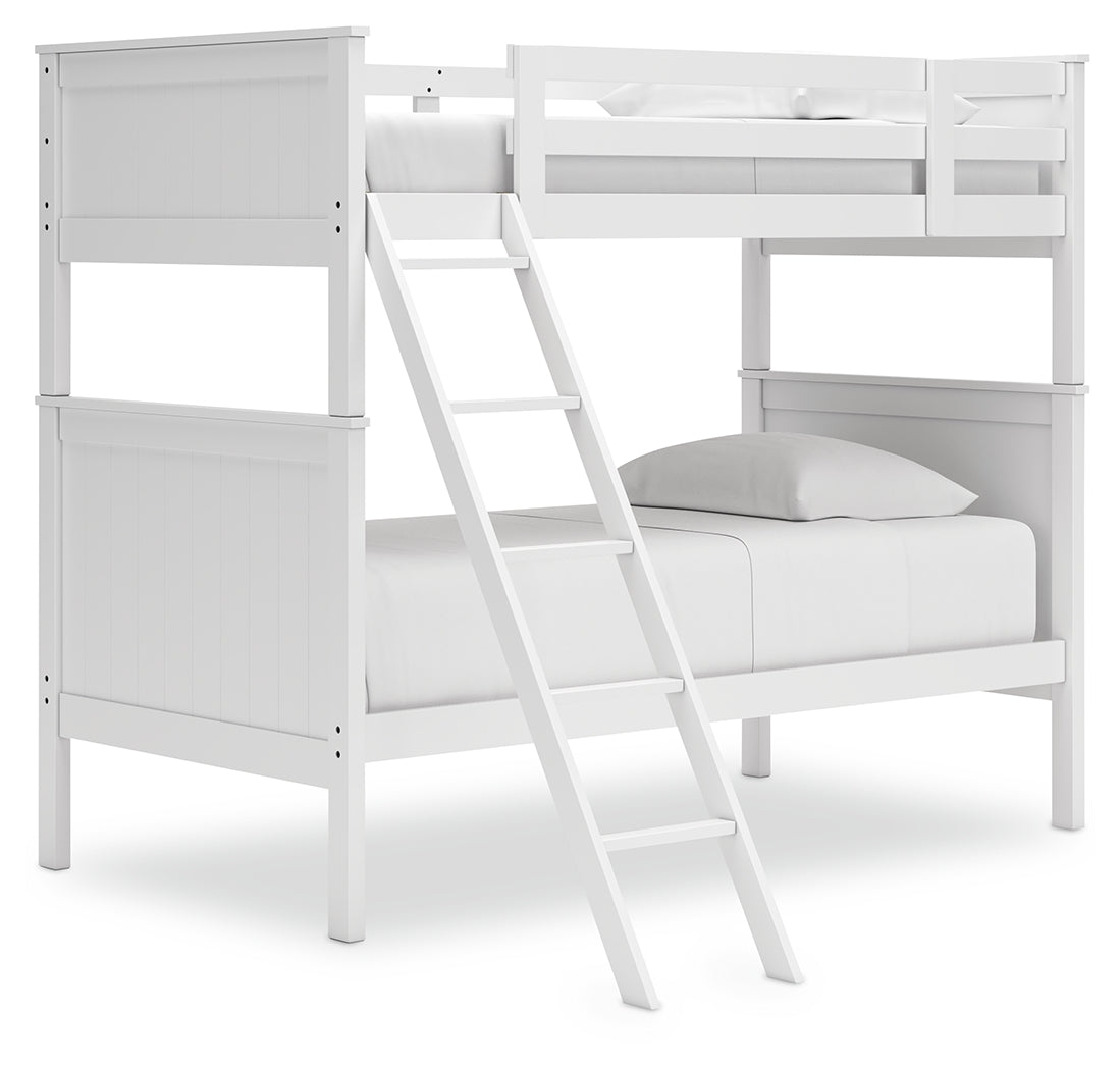 Nextonfort White Twin over Twin Bunk Bed