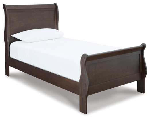 Leewarden Dark Brown Sleigh Bed