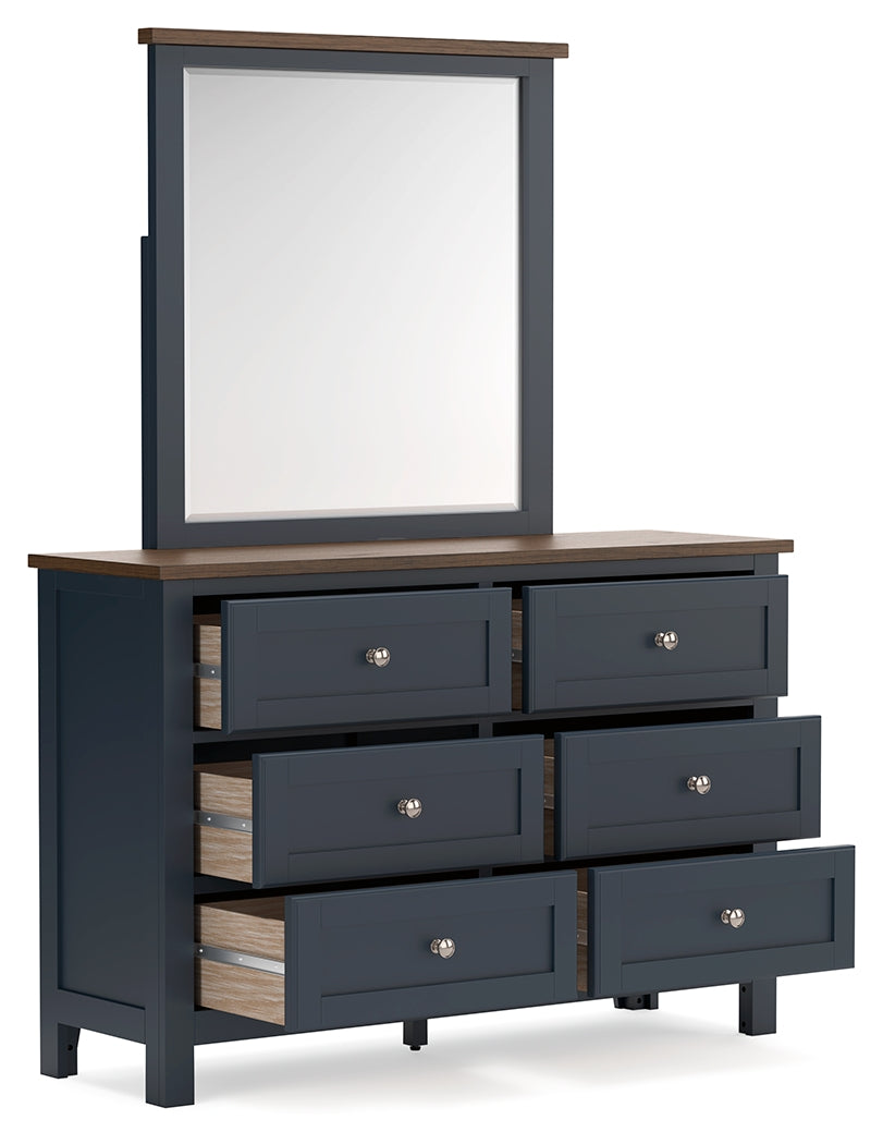 Landocken Twin Panel Bedroom Set with Dresser and Mirror