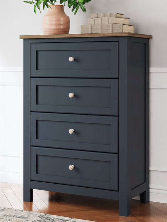 Landocken Brown/Blue Chest of Drawers