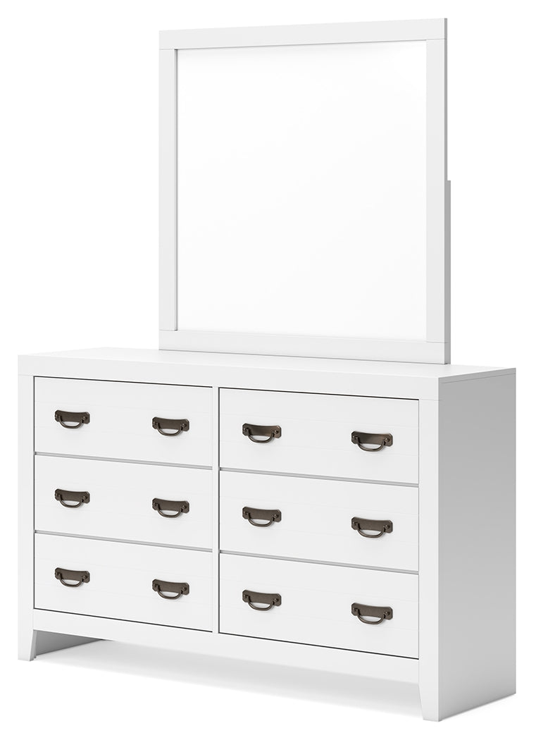 Binterglen White Dresser and Mirror