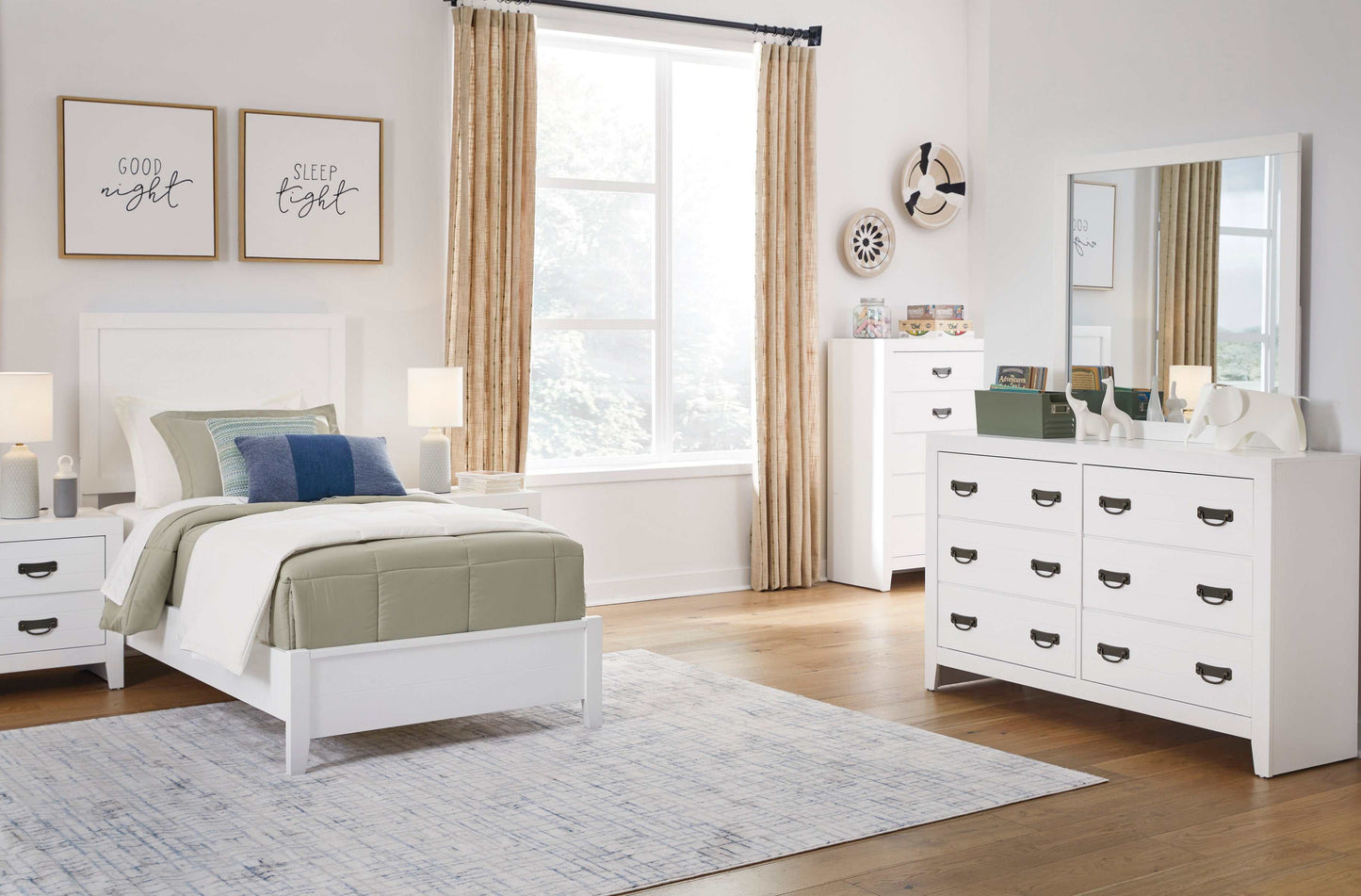 Binterglen White Twin Panel Bed