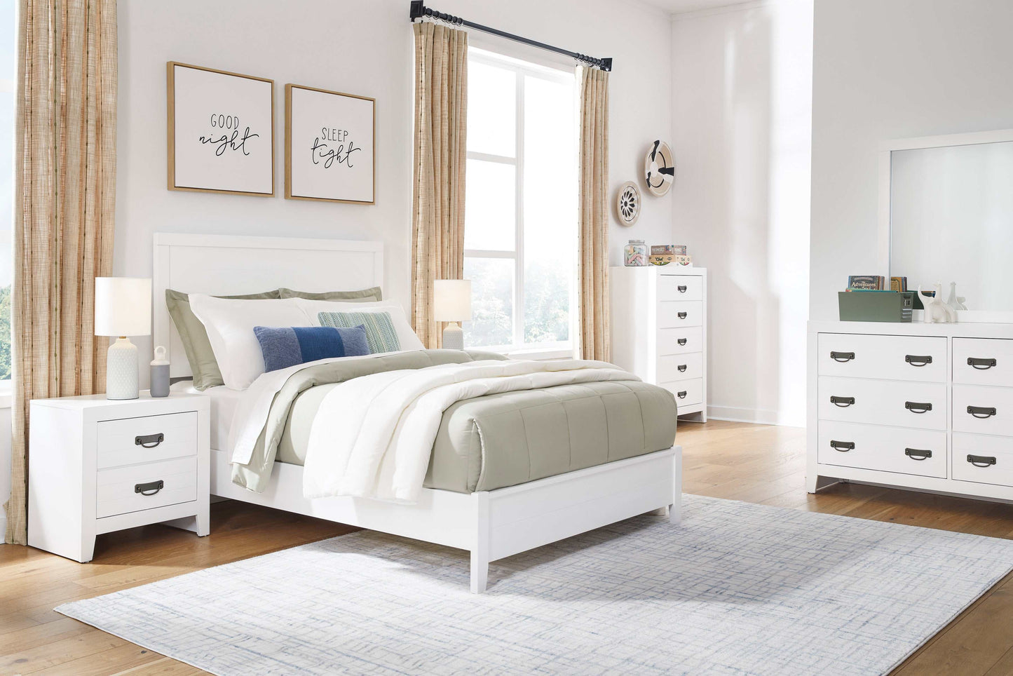 Binterglen White Twin Panel Bed