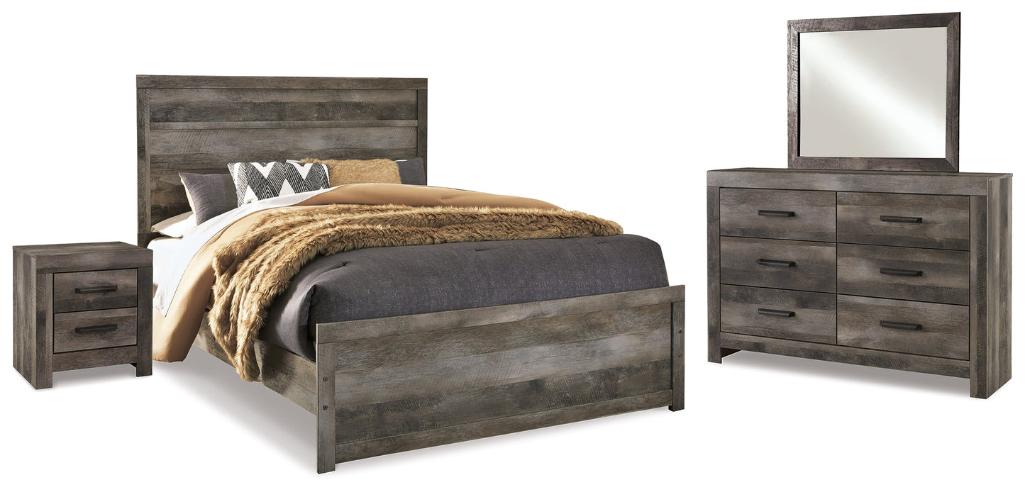 Wynnlow Gray Queen Panel Bedroom Set with Dresser, Mirror, and Nightstand