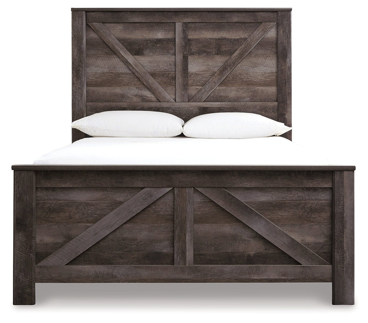 Wynnlow Gray Queen Crossbuck Panel Bedroom Set with Dresser, Mirror, and Nightstand